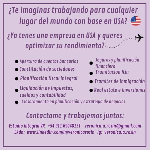 Asesoramiento Contable, impositivo desde USA